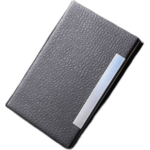 可定制得力名片夹男士商务随身便携名片盒大容量创意个性卡包时尚名片夹超薄男式名片收纳盒简约女式卡盒PU皮