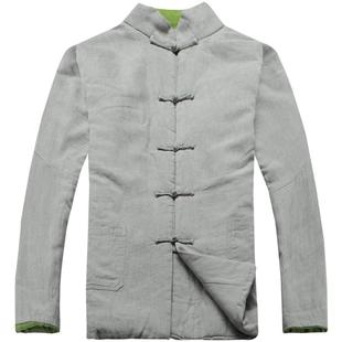 楠麻唐装棉袄男冬季加厚中国风棉衣中式外套棉服汉复古男款银汉