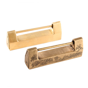 中式铜锁老式锁复古铜挂锁木箱子柜门仿古锁黄铜小锁头古代锁仿古