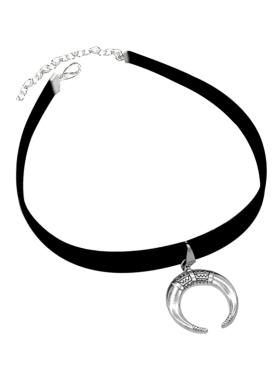 choker月亮黑色暗黑系金属项链