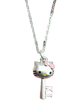 925纯银凯蒂猫儿童甜美钥匙项链
