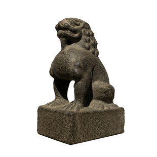 旧石雕仿古青石纯手工风化老皮仿唐狮子茶席摆件中式复古装饰瑞兽