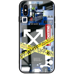 苹果x手机壳iphoneXR玻璃镜面钢化硬壳防摔潮牌男ipx手机套抖音同款网红卡通个性创意iPoneX软壳平果2020新款