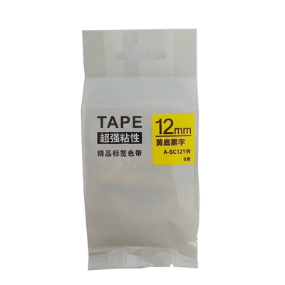 标签机色带 18 24 12mm SS12KW标签纸带SC12YW 适用 贴普乐 锦宫