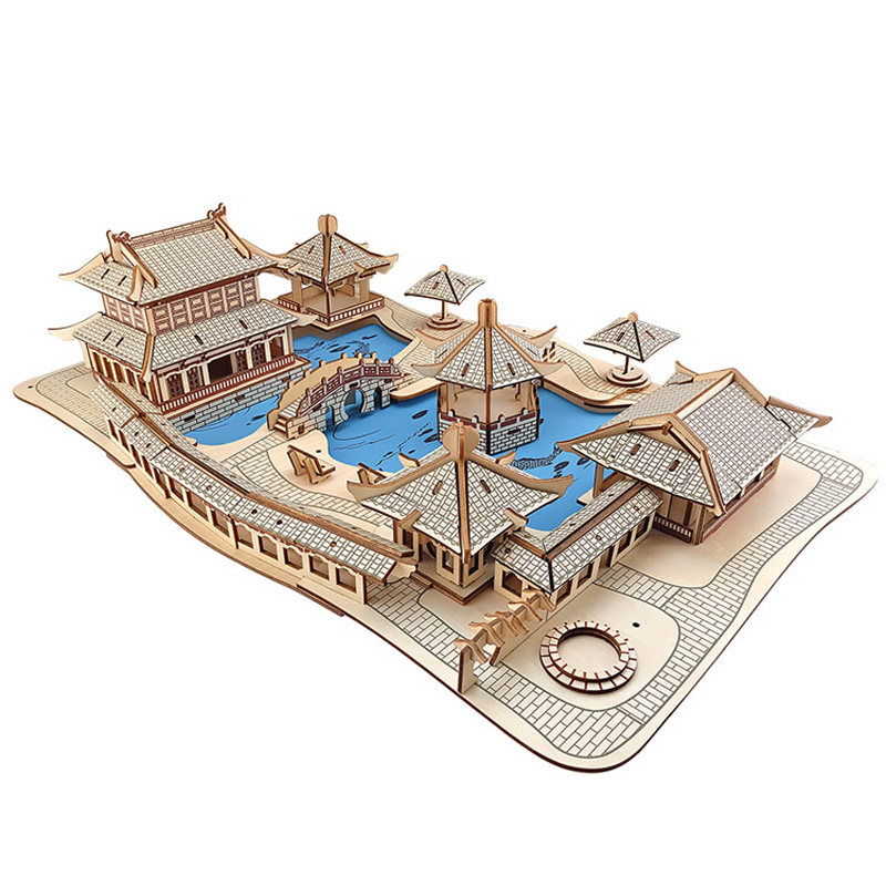大型3D立体成人木制建筑模型拼图