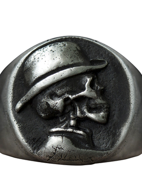 白木黑冰原创设计手工骷髅银饰