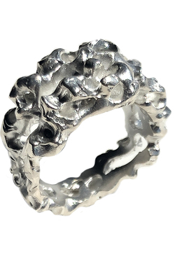 太湖石纯银镂空古典戒指