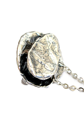 乌龟壳鳖甲吊坠手工雕刻纯银项链