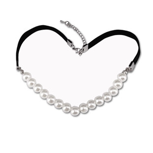 夏瀚宇同款白色圆珍珠颈项链青春有你明星饰品choker项圈毛衣链潮