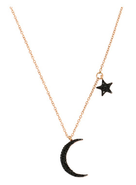 ins网红款星月黑色气质潮人项链