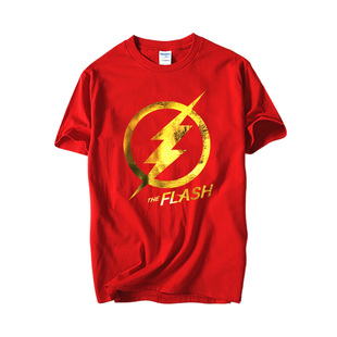 美剧闪电侠短袖T恤THE FLASH美剧电影周边 定制大码 夜光反光烫金