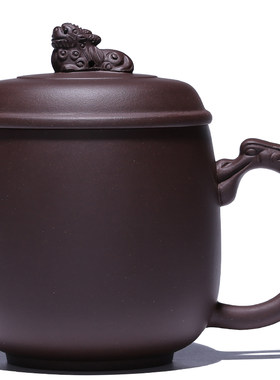 宜兴紫砂纯全手工带盖功夫茶杯