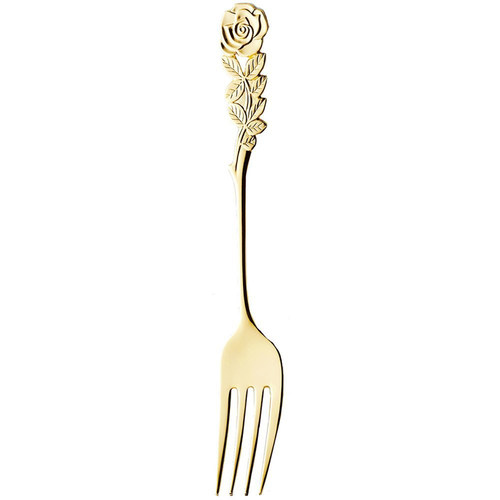 日本进口高桑金属elfin创意玫瑰花勺子水果叉子可爱不锈钢咖啡勺