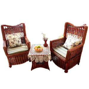田园藤编柳编藤沙发藤椅子三件套单人阳台沙发客厅休闲沙发组合