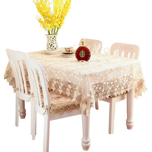 玻璃纱蕾丝布艺餐桌茶几桌布正方长方形电视柜罩现代简约防尘盖布