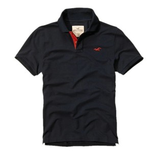 美国正品 Hollister/海鸥 新款男士休闲纯棉珠地棉经典短袖POLO衫