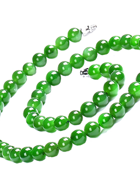 玛瑙项链玉石绿玉髓项链饰品链子