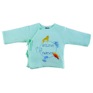 小石头婴儿上衣春秋挖背满月服0-3个月男女宝宝居家服夹棉小棉袄