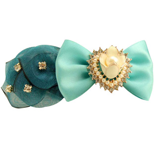 圣诞节发卡韩版弹簧夹爱心水钻头饰绢纱蝴蝶结发夹 蝶恋天鹅湖