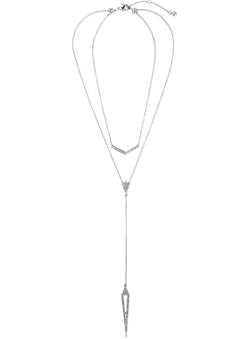 长款女士欧美配饰多层几何毛衣链