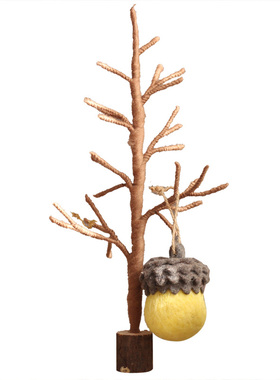 觅点手工羊毛毡小树橡果趣味挂件