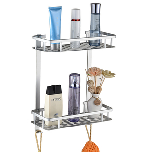 免打孔太空铝浴室置物架卫生间卫浴洗手间淋浴房收纳架厕所壁挂