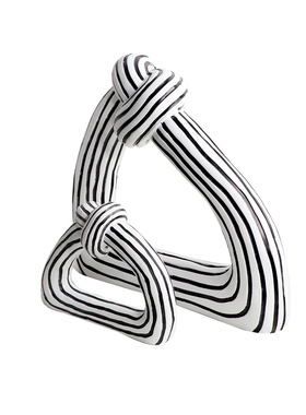 欧式风轻奢黑白条纹几何软装饰品