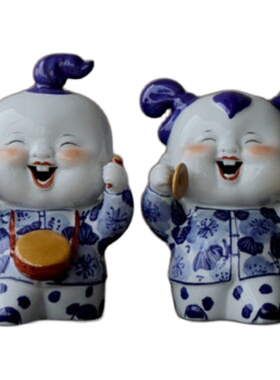 景德镇青花古典喜庆寓意瓷摆件
