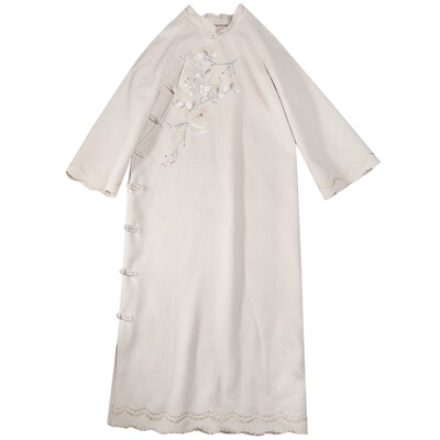 江南范改良版旗袍毛呢旗袍式时尚