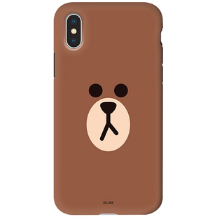 日本line布朗熊iPhone xs max手机壳双层XS苹果X防摔女8plus卡通