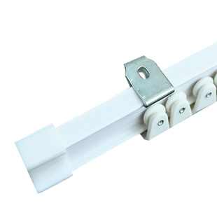 飘窗窗帘轨道双轨 u型试衣间轨道单轨顶装侧装大半圆飘窗纱帘轨道