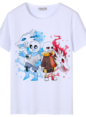 undertale传说之下t恤骷髅兄弟男女周边短袖儿童衣服sans游戏上衣