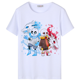 undertale传说之下t恤骷髅兄弟男女周边短袖儿童衣服sans游戏上衣