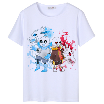 undertale传说之下t恤骷髅兄弟男女周边短袖儿童衣服sans游戏上衣