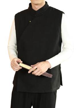 汉服冬加绒男盘影视表演坎肩