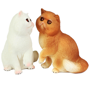 仿真野生动物世界大波斯猫模型橘猫湄公河猫小猫咪儿童玩具摆件
