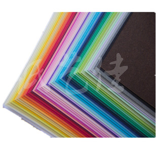 42色8K8开180g克彩色硬卡纸雕纸模型美工DIY手工厚贺卡纸衍纸底卡