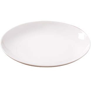 8英寸月光平盘 纯白色骨瓷盘子八寸创意陶瓷浅盘家用菜盘早餐碟子