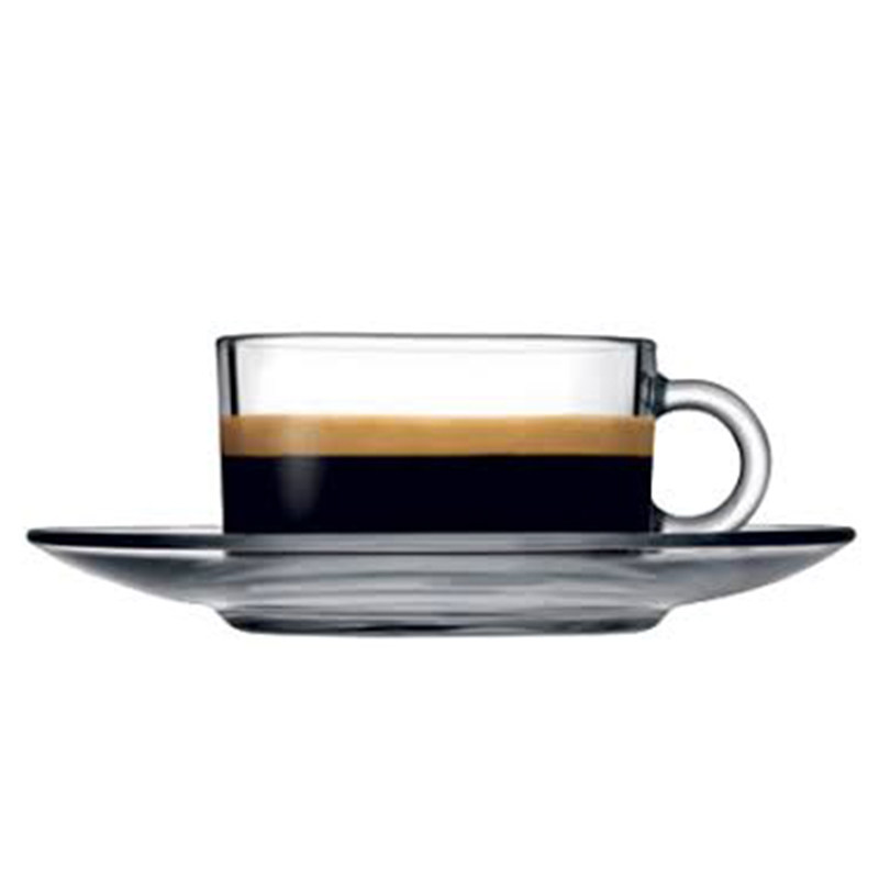 特浓咖啡冰滴玻璃杯配碟花茶下午茶杯把手品鉴小杯家用餐吧简约杯