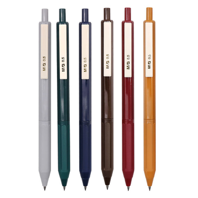 复古晨光复古彩色按动中性笔新品