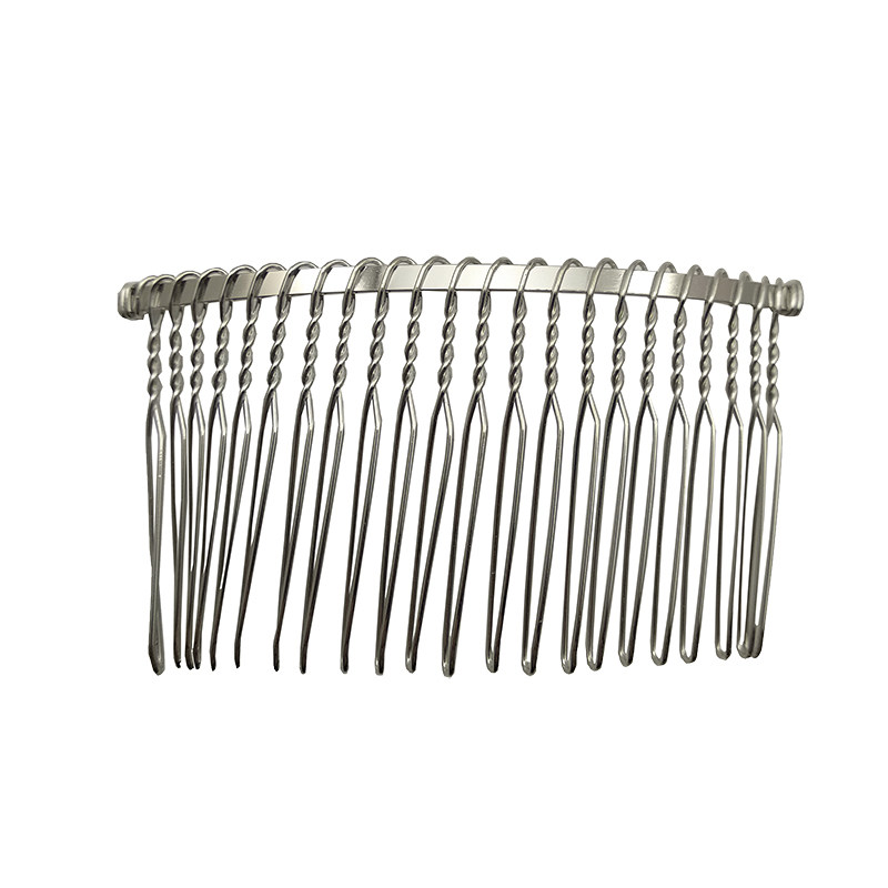 1包50个装78*45mm铁扭发插金属插梳手工婚纱配件20齿加长款铁发梳