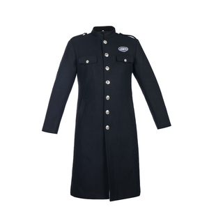 定做售楼物业保安冬季毛呢外套加厚保暖酒店门童门卫男大衣工作服