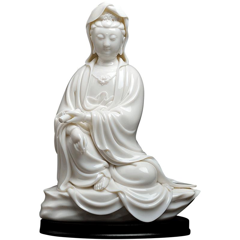 戴玉堂陶瓷摆件《经书观音》林禄扬德化白瓷佛像工艺品家居饰品