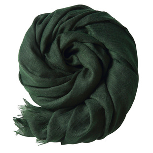 腔调美搭以色取胜！军绿墨绿纯色丝质纯棉肌理大尺寸围巾披巾秋冬