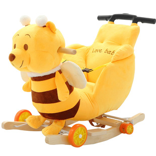 木马儿童摇摇马实木带音乐婴儿玩具摇车两用摇椅宝宝1-3周岁礼物