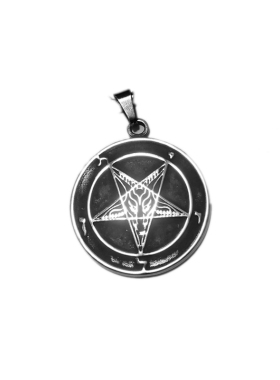 钛钢pentagram巴风特lucifer项链