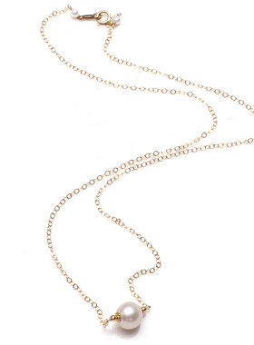 天然淡水珍珠项链时尚圆珍珠妇女