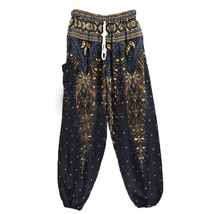 包邮 泰国大皇宫采购中棉成人孔雀大象民族风沙滩防蚊裤灯笼长裤