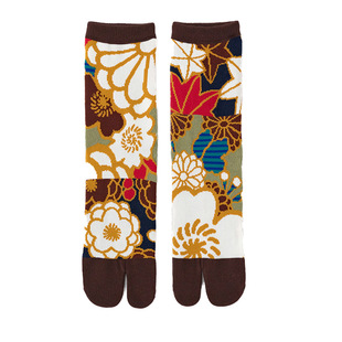 袜子铺子日本日系和风SOUSOU款新花朵分趾足袋二趾中高筒纯棉袜子