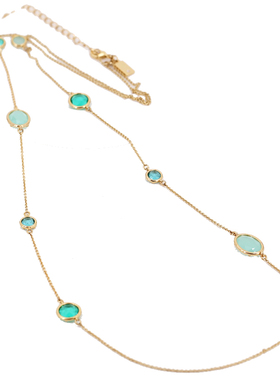 欧美小众设计绿色水晶新款吊坠